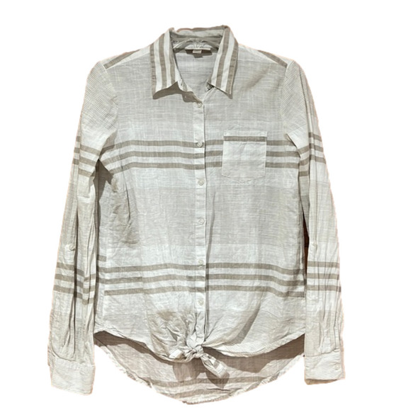 Striped Button Front Shirt Size Extra Small - Picture 1 of 5